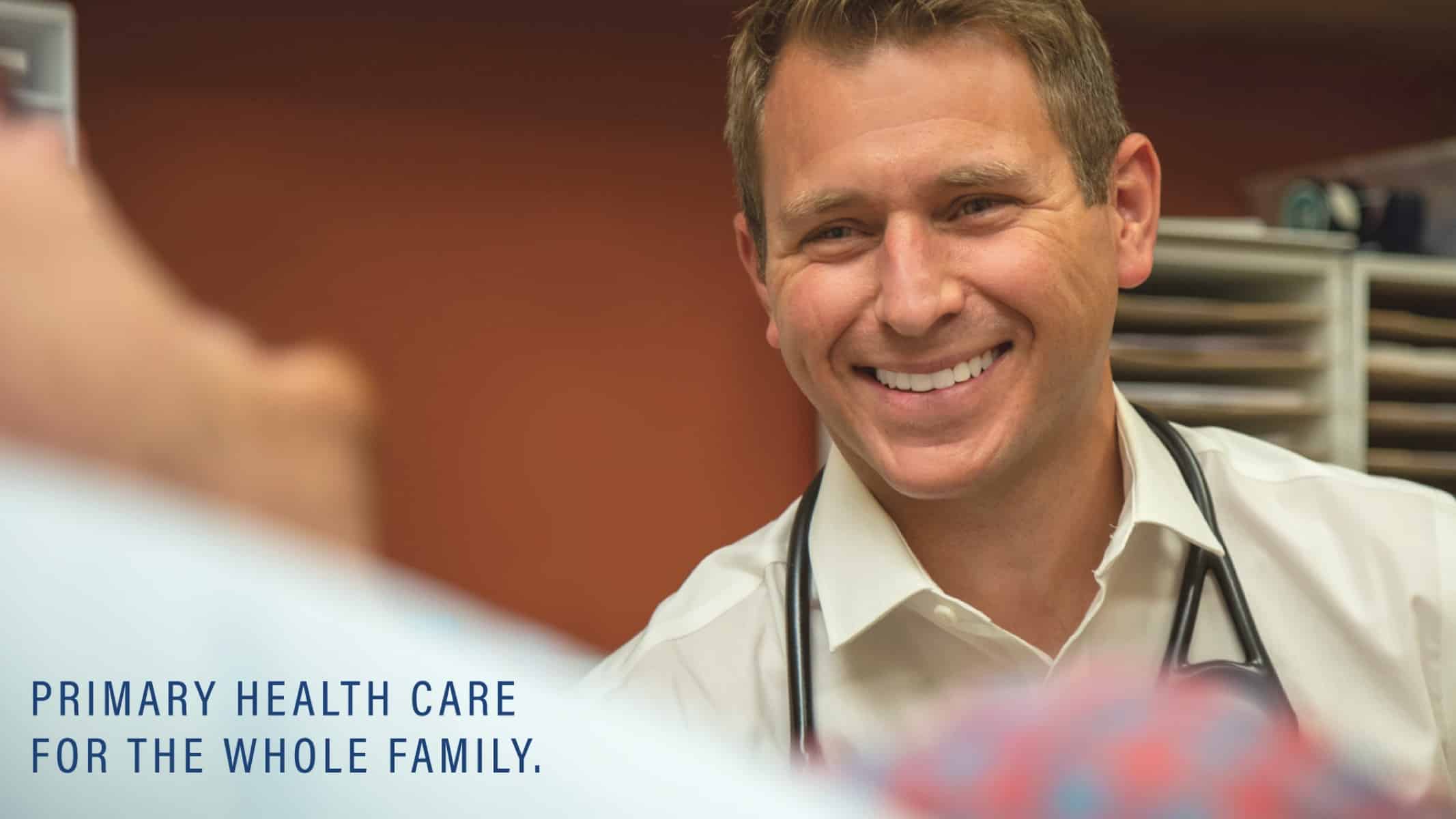 Justin Goldmen MD, a doctor at the Richfield Medical Group with text : Primary Health Care for the Whole Family