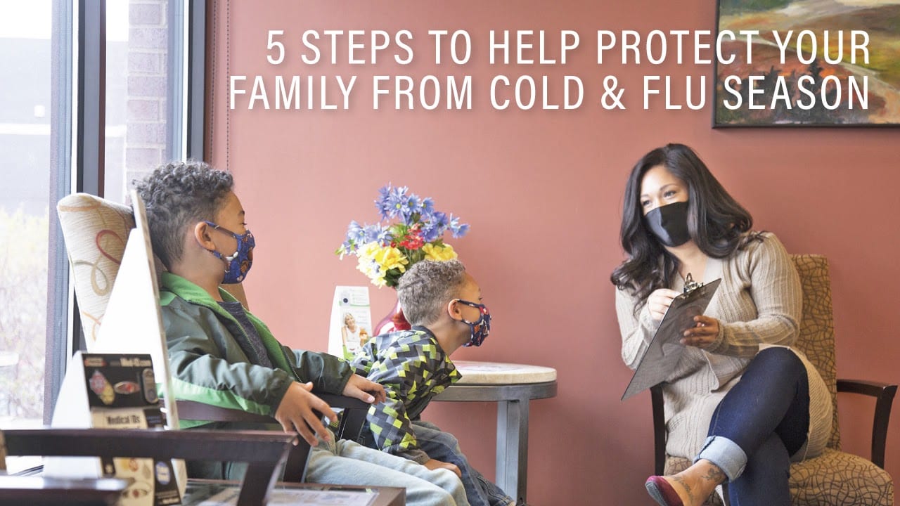An image of a family in the waiting room of Richfield Medical Group for a blog titled 5 presents Steps To Help Protect Your Family From Cold & Flu Season