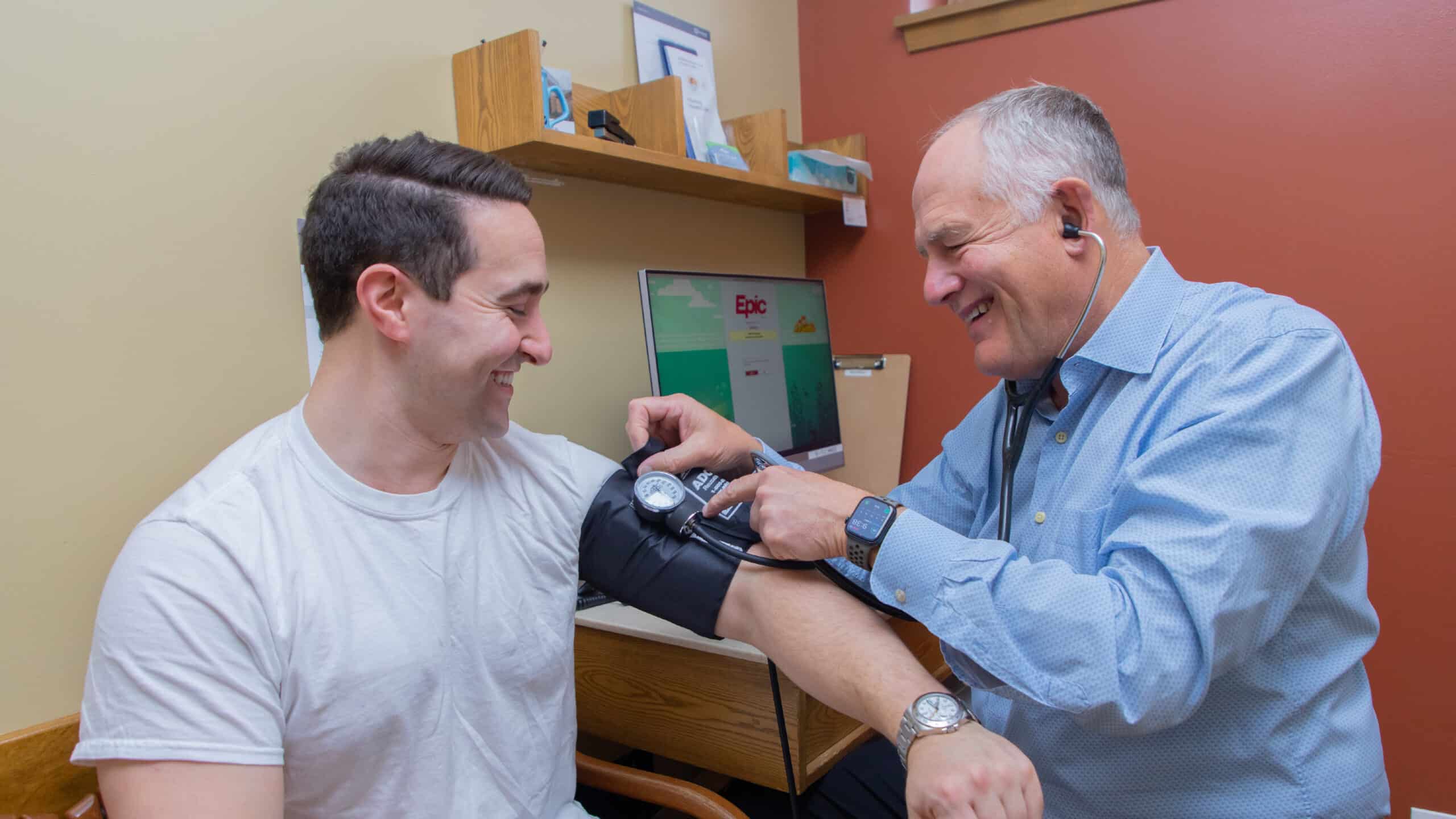 Man getting blood pressure done
