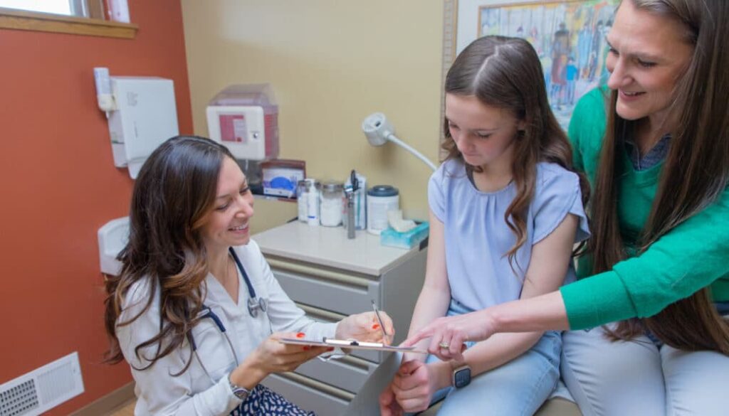 doctor and pediatric patient